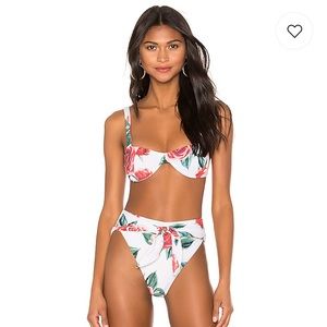 Floral Sorrento swim top and bottom, smalls, NWT.
